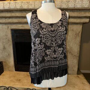 INC chiffon tank top with ruffle bottom